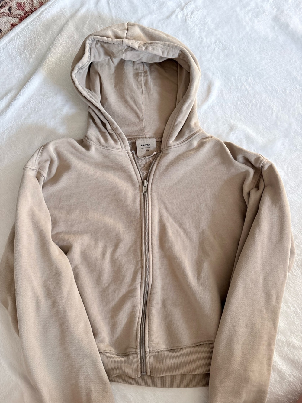 Skims Cropped Zip up Hoodie